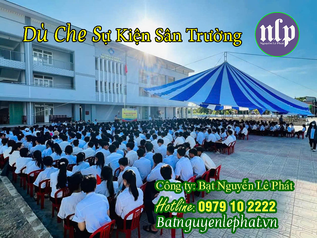 Giá bạt dù che mưa nắng sân trường học