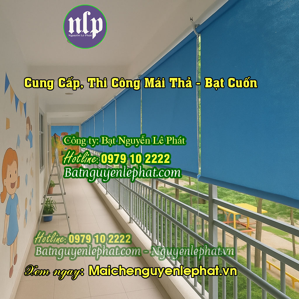 Mẫu rèm bạt thả tự cuốn che nắng mưa Mẫu rèm bạt thả tự cuốn che nắng mưa
