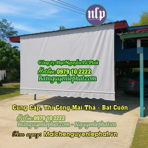Thi Công Lắp Rèm Bạt Thả Che Nắng Mưa Tự Cuốn Quận 7 HCM