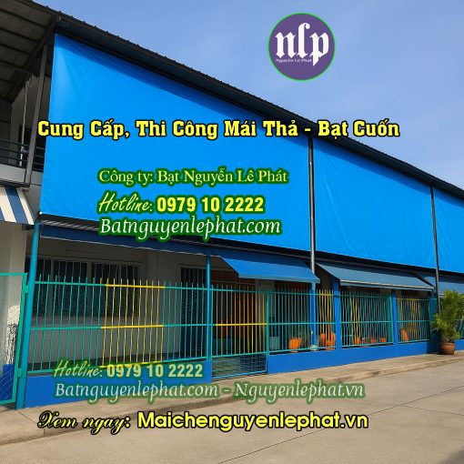Mẫu bạt mái thả che nắng mưa