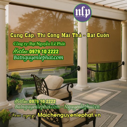 Mẫu bạt mái thả che nắng mưa