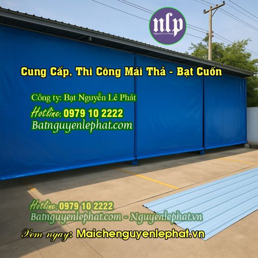 Mẫu bạt mái thả tự cuốn