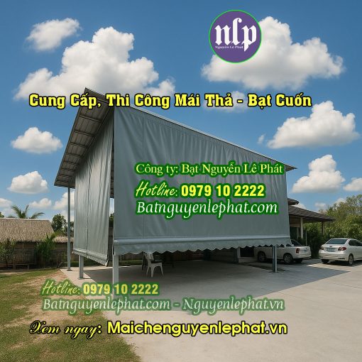 Mẫu bạt mái thả tự cuốn