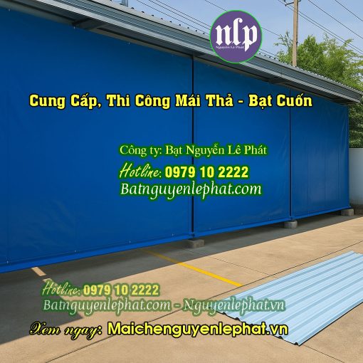 Mẫu bạt mái thả tự cuốn