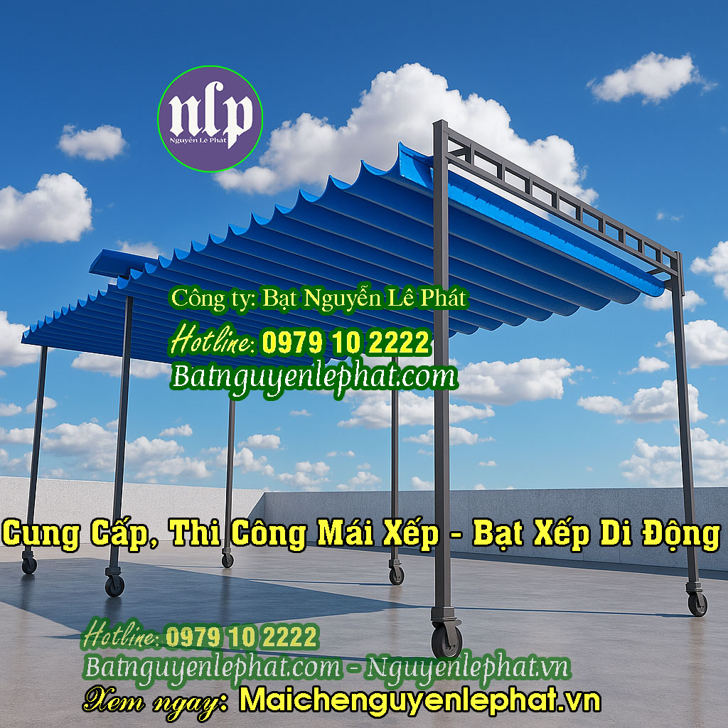 Lắp Bạt Xếp Mái Che Nắng Hiên Nhà Tại Quận Thủ Đức Thi công mái xếp di động