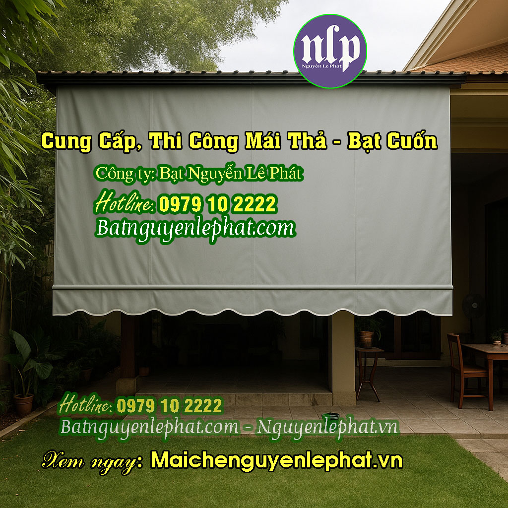 Lắp Mái Bạt Che Nắng Mưa Tự Cuốn Thả Kéo Tay Tại Long An Lắp Mái Bạt Che Nắng Mưa Tự Cuốn Thả Kéo Tay Tại Long An