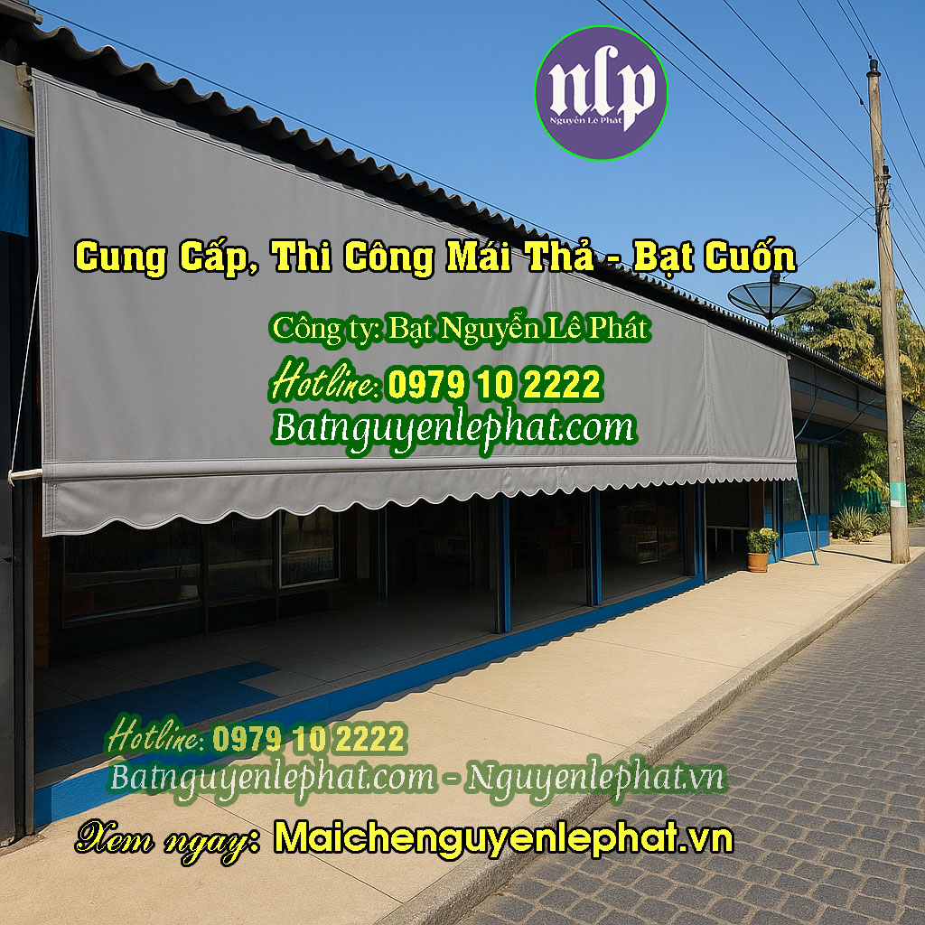 Mẫu rèm bạt thả che nắng mưa ngoài trời Mẫu rèm bạt thả che nắng mưa ngoài trời